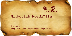 Milkovich Rozália névjegykártya