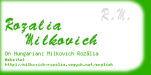 rozalia milkovich business card